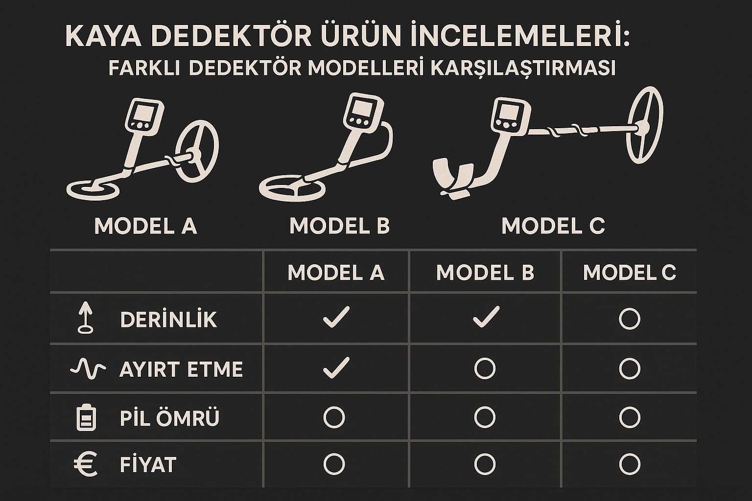 Kaya Dedektör Ürün İncelemeleri: Farklı Dedektör Modelleri Karşılaştırması